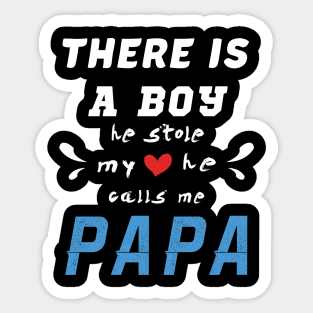 Papa Gifts Shirts from Grandson, he Stole My Heart Sticker